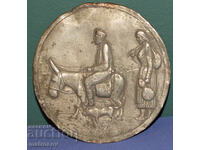 Vechi placă de cupru scenă pastorală