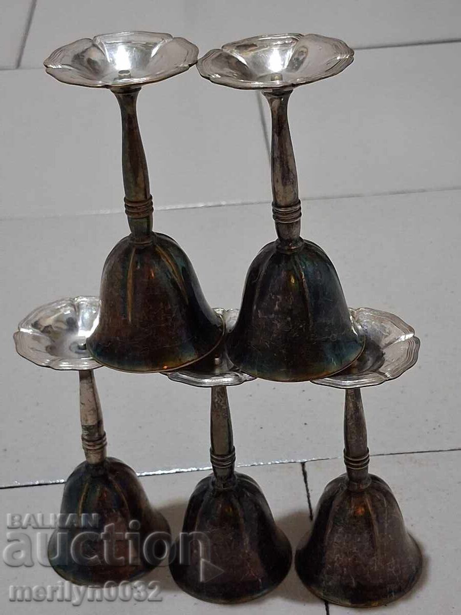 5 τεμάχια ποτήρια απεριτίφ παχιά επιχρυσωμένα σετ ποτηριών - 5