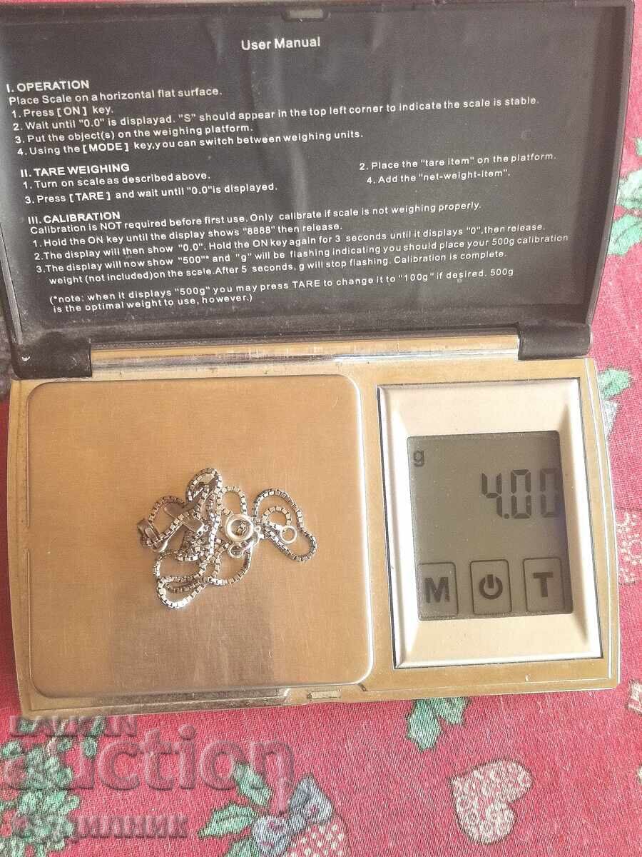 Сребърен синджир с висулка. 40см. Пускам над 100 Аукциона. Р - 5 Сребърен синджир с висулка. 40см. Пускам над 100 Аукциона. Р - 5