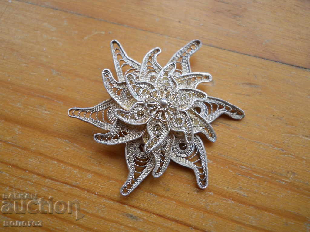 Antique silver filigree pendant