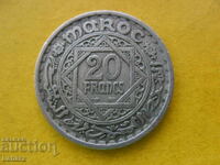 20 franci 1947. Maroc 1366 după calendarul arab