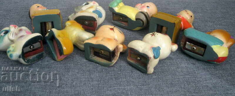 9 бр стари фигурални колекционерски острилки керамика Япония с цена 100.00 лв. | € 51.13