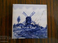 Hand-painted terracotta tile - panel (Netherlands)