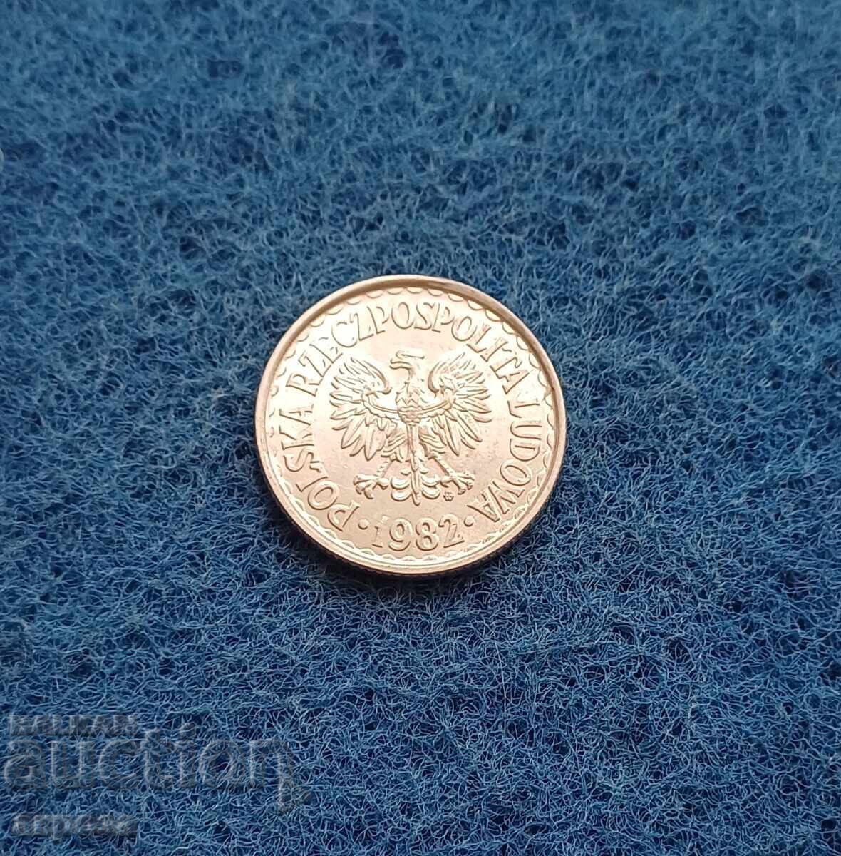 1 ζλότι Πολωνίας 1982 με γυαλάδα