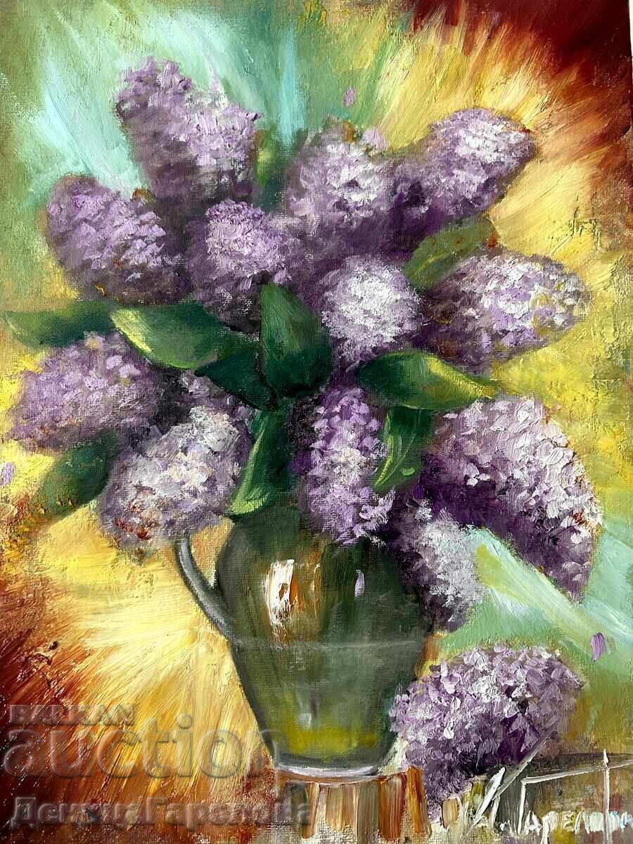 Деница Гарелова картина 30/40 ”Езикът на цветовете” с цена 89.00 лв. | € 45.50 Деница Гарелова картина 30/40 ”Езикът на цветовете” с цена 89.00 лв. | € 45.50