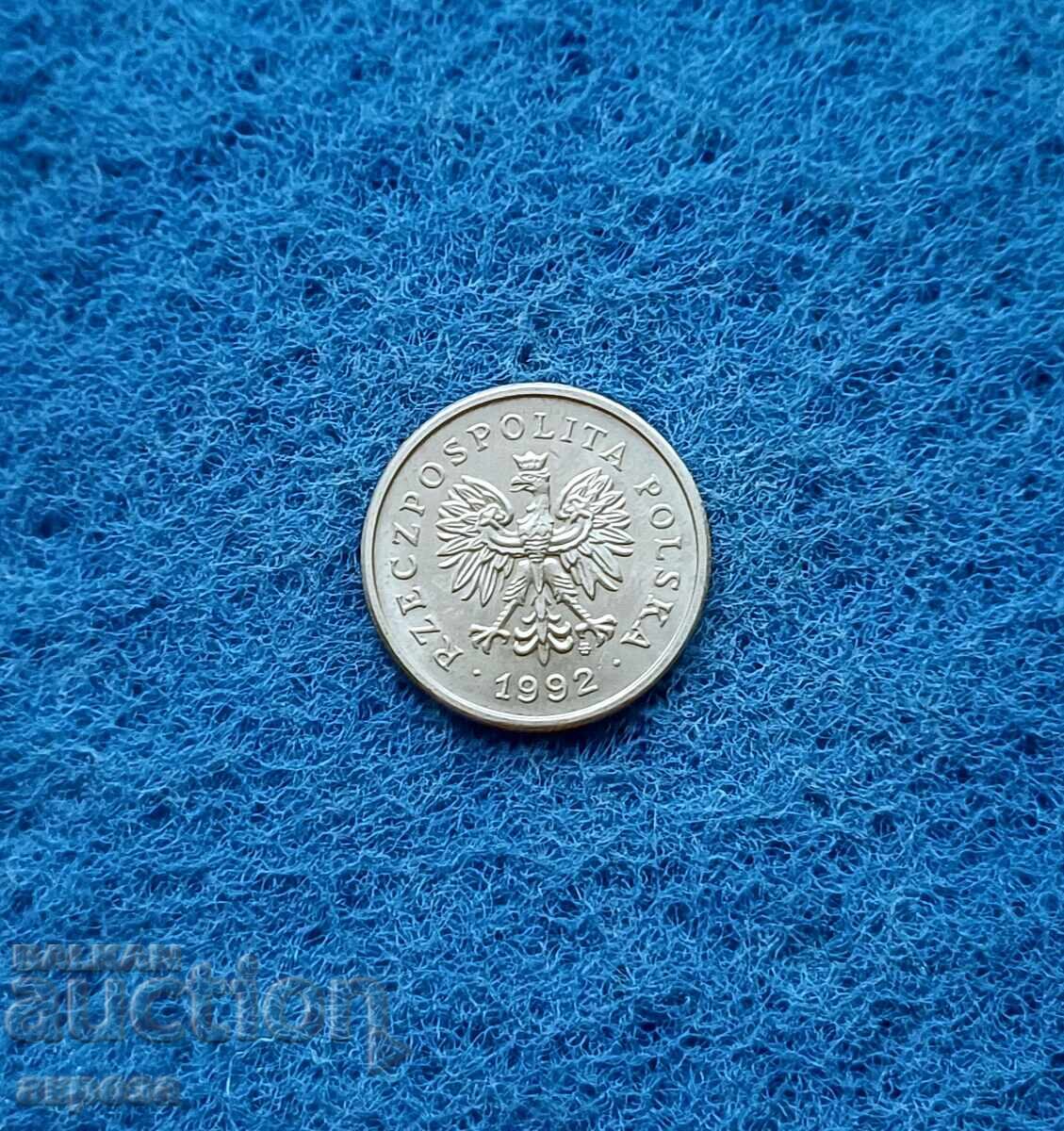 Аукцион 1 злота Полша 1992 с гланца Аукцион 1 злота Полша 1992 с гланца