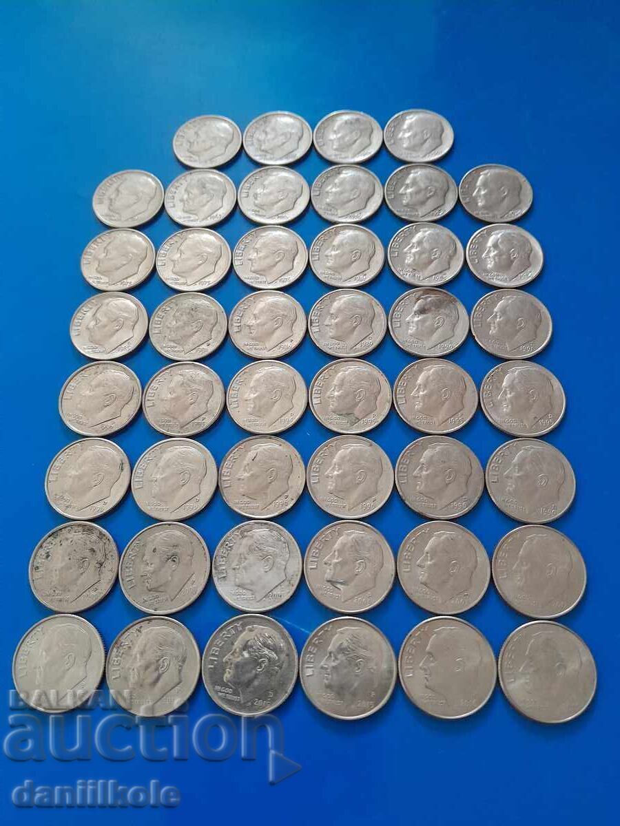 Auction  *$*Y*$* USA LOT OF 1 DIME 1966 - 2016 - EXCELLENT *$*Y*$*