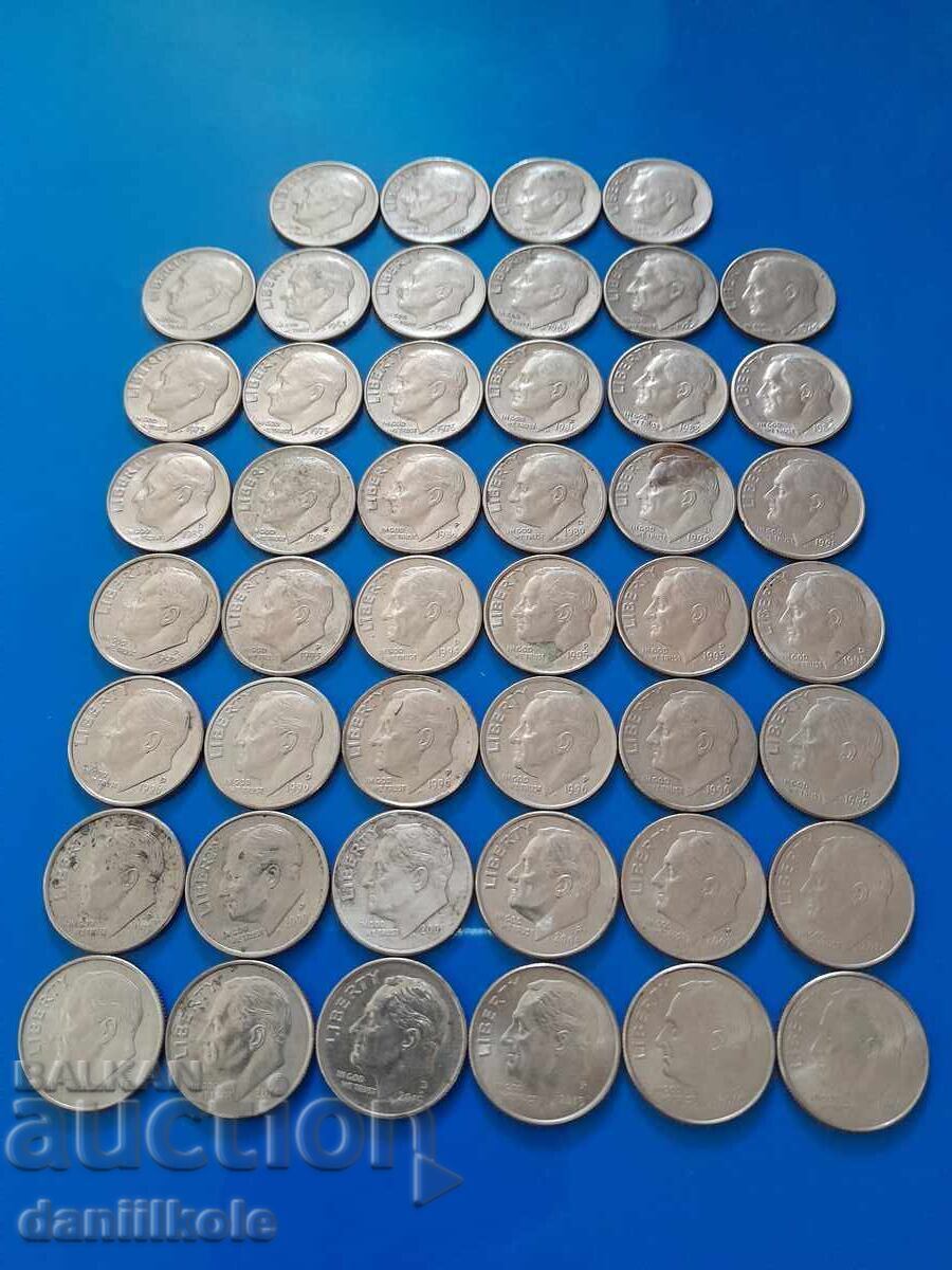 Delivery of *$*Y*$* USA LOT OF 1 DIME 1966 - 2016 - EXCELLENT *$*Y*$*