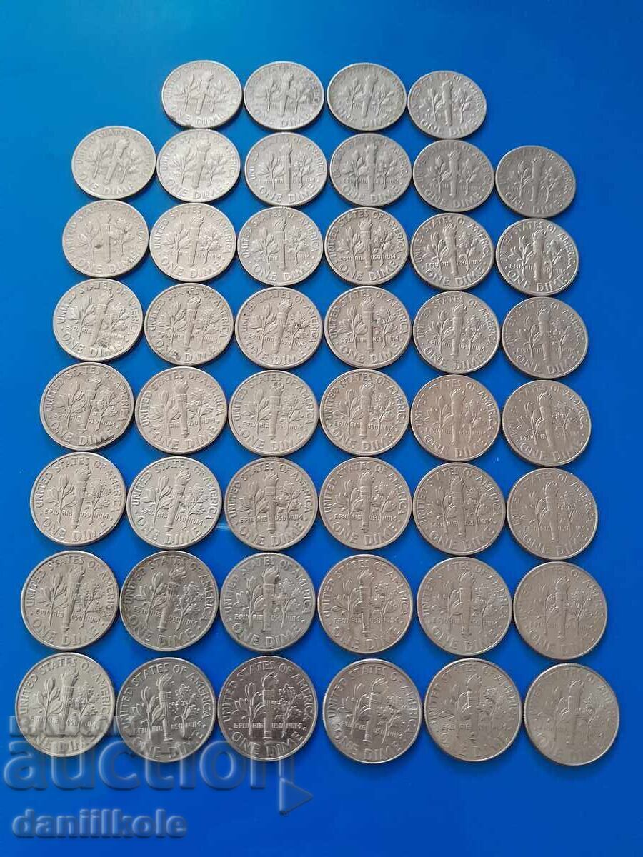 *$*Y*$* USA LOT OF 1 DIME 1966 - 2016 - EXCELLENT *$*Y*$* - 5