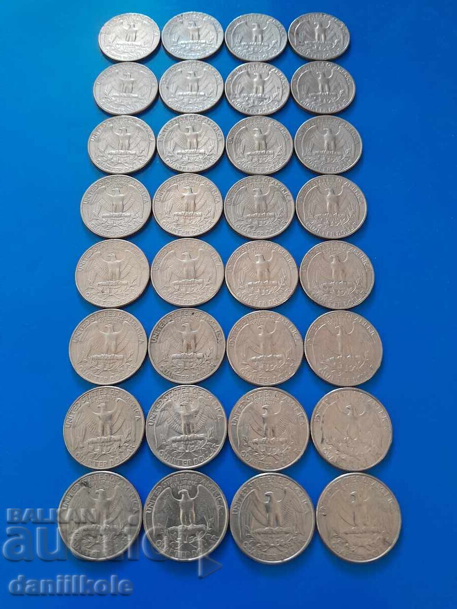 *$*Y*$* ΗΠΑ ΛΟΤ 1/4 ΚΟΥΟΤΕΡ ΔΟΛΑΡΙΟ 1965-1998 - ΑΡΙΣΤΟ *$*Y*$* - 6