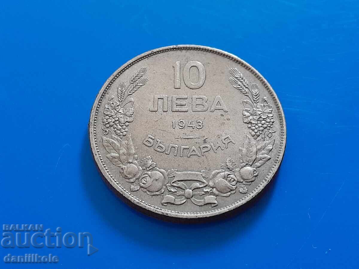Licitație *$*Y*$* BULGARIA - 10 BGN 1943 - EXCELENT *$*Y*$*