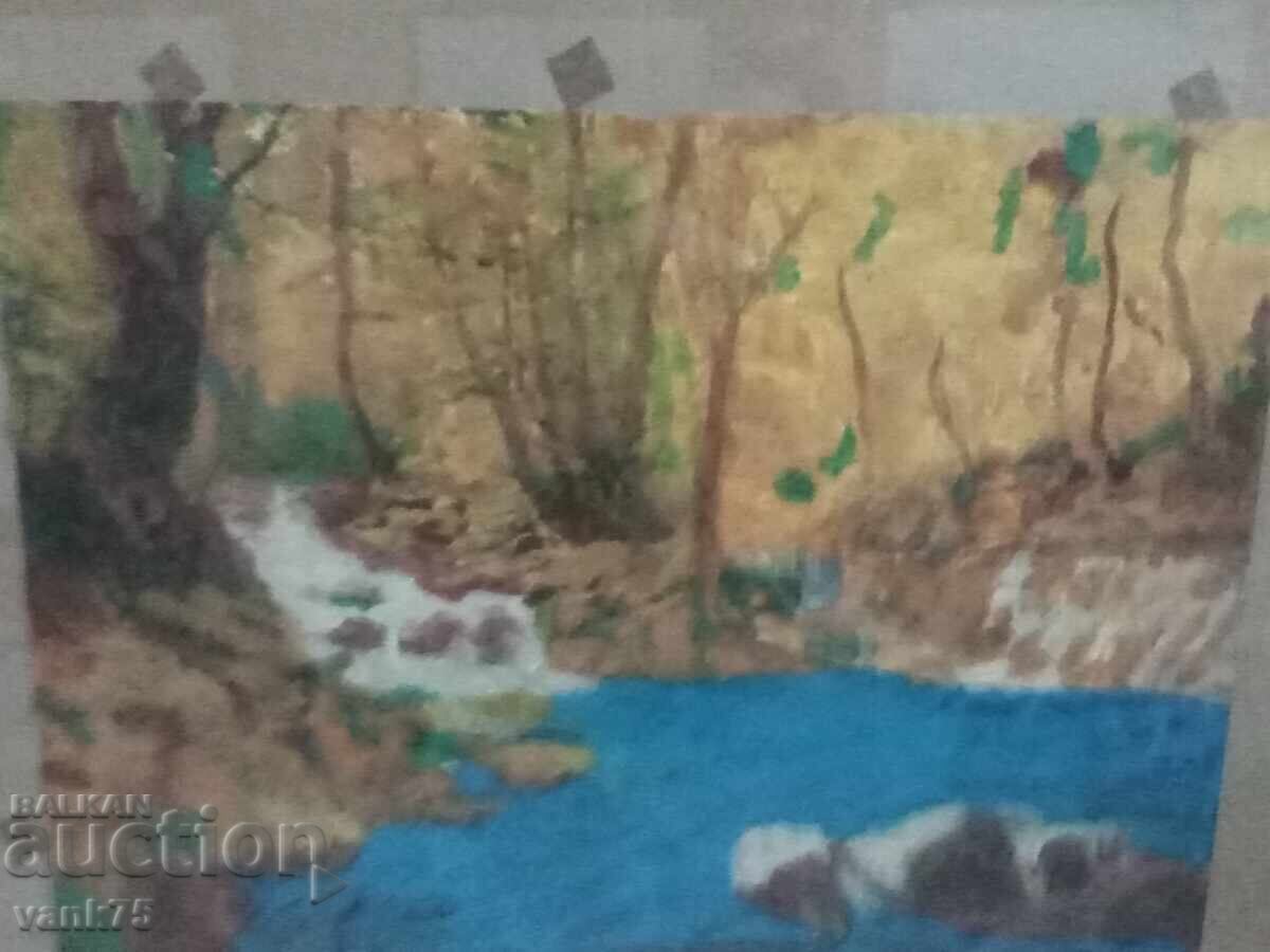 Ръчно рисувана картина сс алуминиева рамка с стъкло и подаръ Ръчно рисувана картина сс алуминиева рамка с стъкло и подаръ