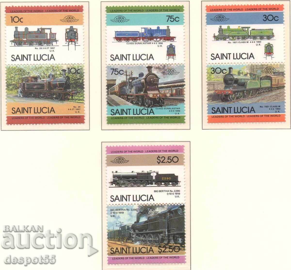 1985. Σεντ Λουσία. Ηγέτες του κόσμου - Σιδηροδρομικές μηχανές