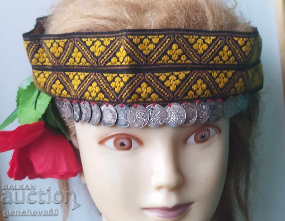 Antique Head Jewelry with Coins/Folk Costume - 6