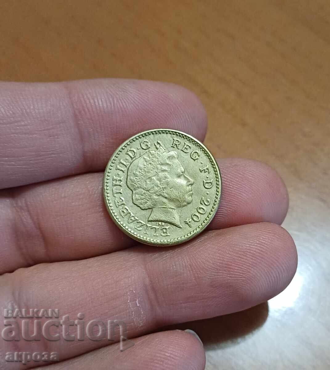 1 λίρα Ηνωμένου Βασιλείου 2004 με τιμή 3.33 BGN | € 1.70 1 λίρα Ηνωμένου Βασιλείου 2004 με τιμή 3.33 BGN | € 1.70