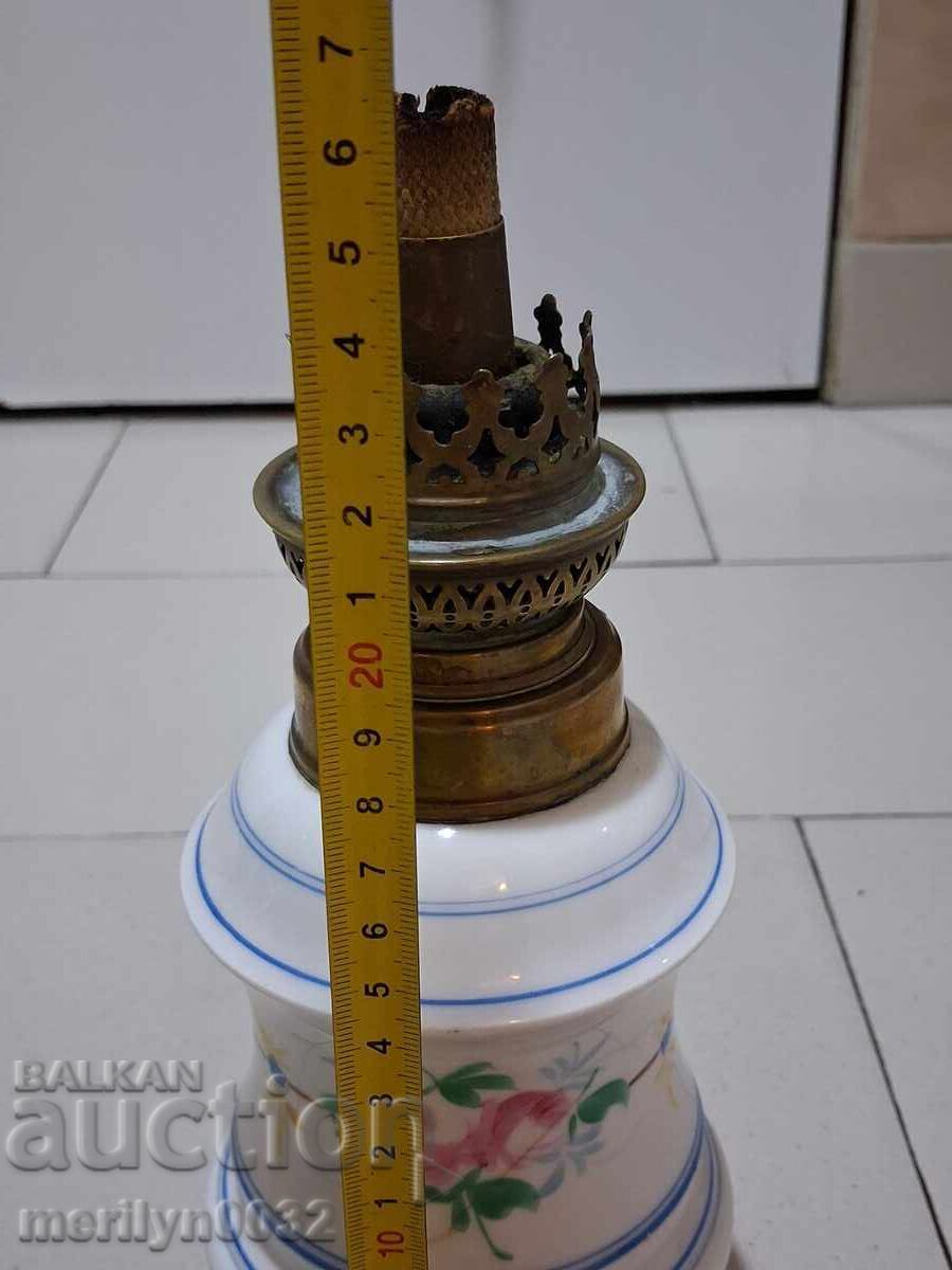 Παλιά λάμπα γκαζιού βάση πορσελάνη ORIGINAL - 5