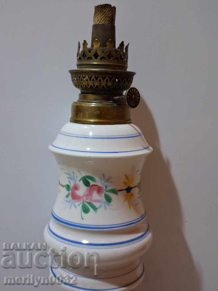 Παλιά λάμπα γκαζιού βάση πορσελάνη ORIGINAL - 7