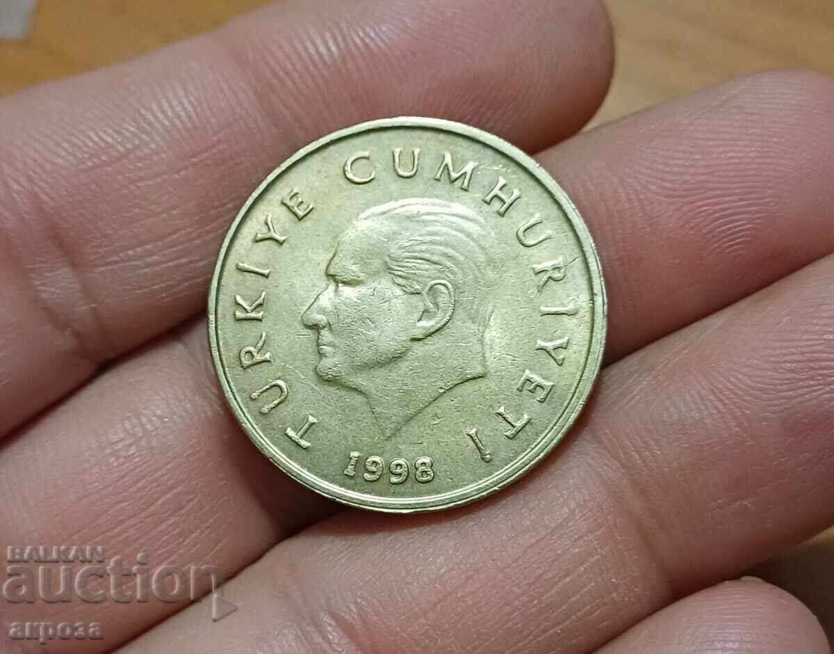 50,000 Turkish Lira 1998 with price 2.80 BGN | € 1.43