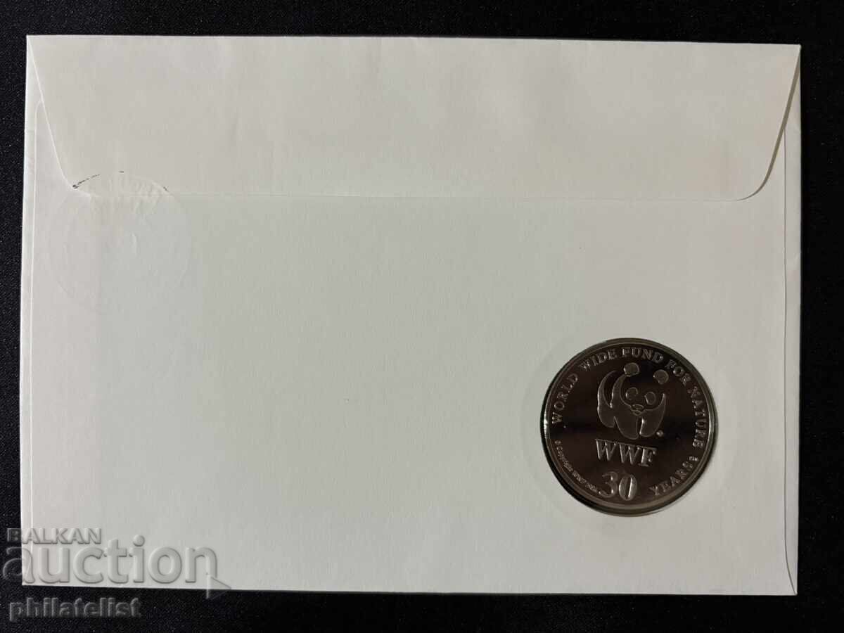 Licitație Anguilla - broască țestoasă marină, 30 ani medalie WWF Numisbrief