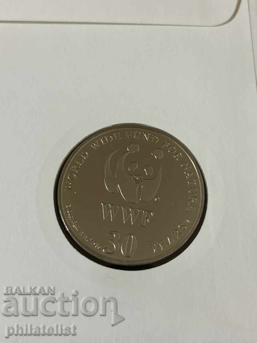 Livrarea Anguilla - broască țestoasă marină, 30 ani medalie WWF Numisbrief