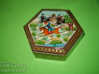 Cutie din lemn asiatică, cutie hexagonală lucrată manual