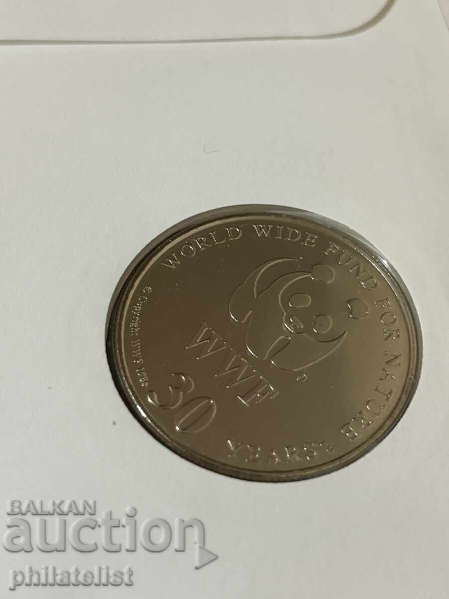 Livrarea Togo 1996 - Manatin african, 30 g. Medalie WWF Numisbrief