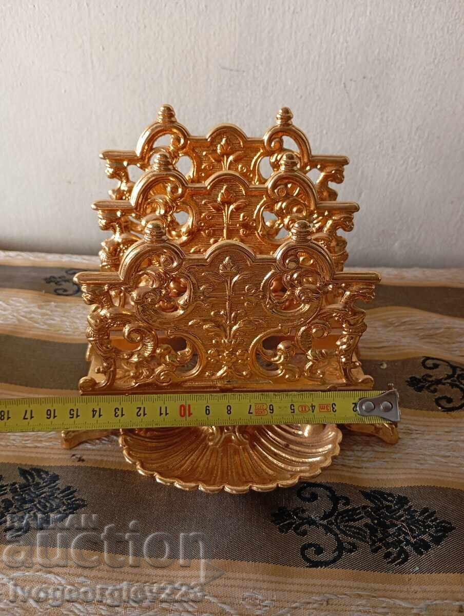 Auction Vintage napkin holder, letter rack Auction Vintage napkin holder, letter rack