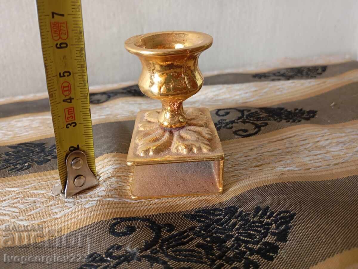 Vintage portable candlestick with match holder Vintage portable candlestick with match holder
