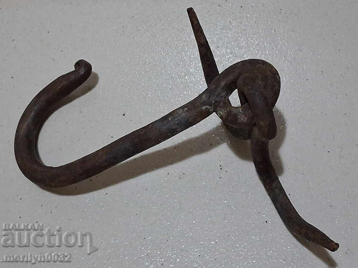 Παράδοση Γάντζος από σφυρήλατο σίδερο αντίκες, διπλός γάντζος