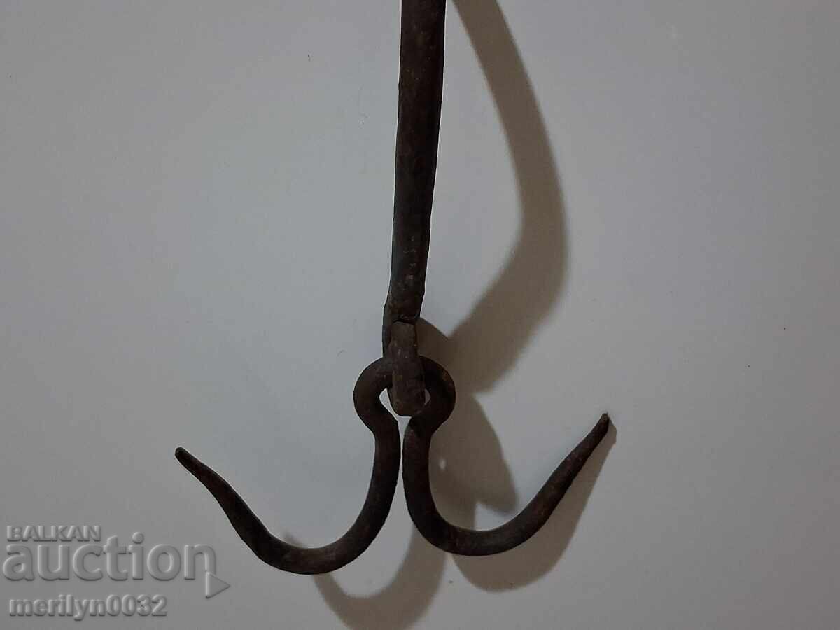 Γάντζος από σφυρήλατο σίδερο αντίκες, διπλός γάντζος - 5