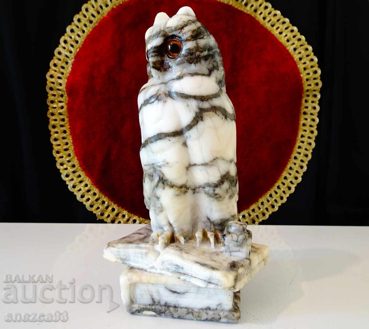 Statuette, figure Owl, Owl made of marble - 5