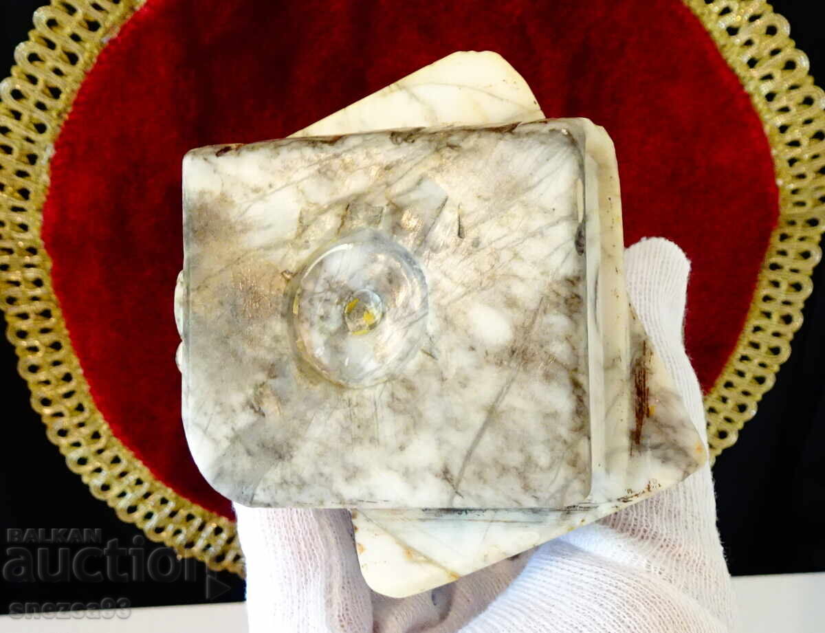 Statuette, figure Owl, Owl made of marble - 7