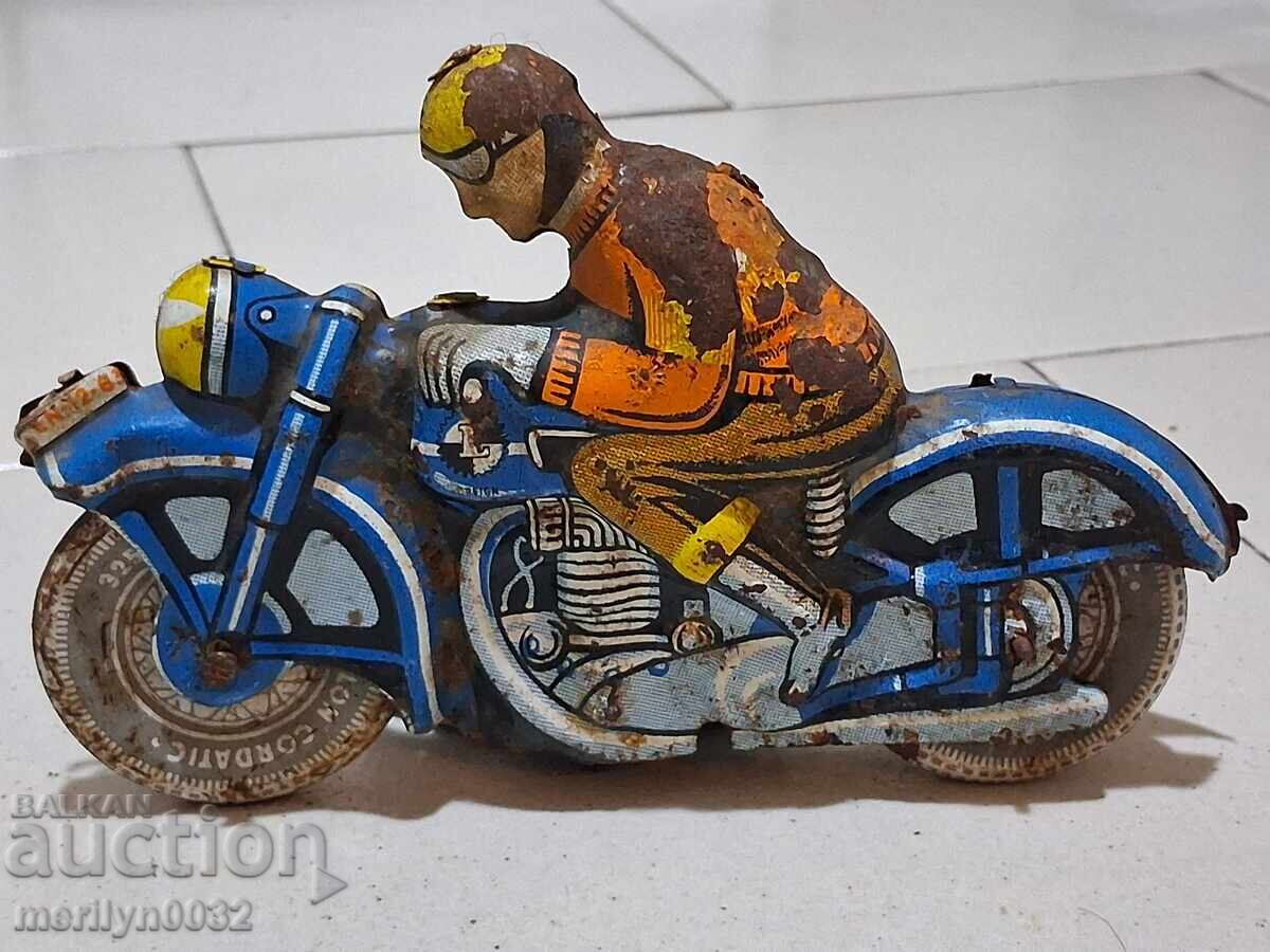 Livrarea Bicicletă de jucărie din tablă pentru copii, motocicletă anii 1970 Livrarea Bicicletă de jucărie din tablă pentru copii, motocicletă anii 1970