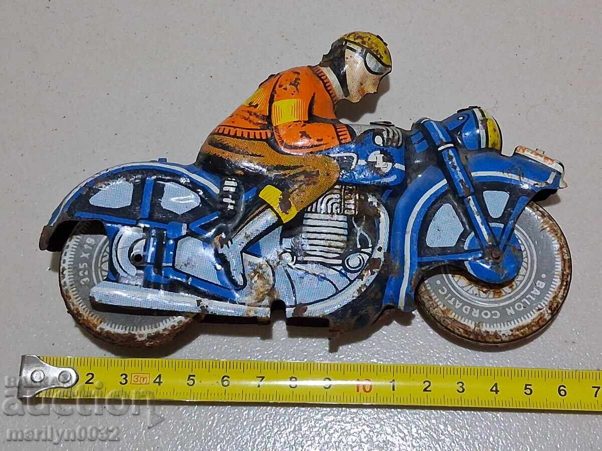 Bicicletă de jucărie din tablă pentru copii, motocicletă anii 1970 - 5 Bicicletă de jucărie din tablă pentru copii, motocicletă anii 1970 - 5