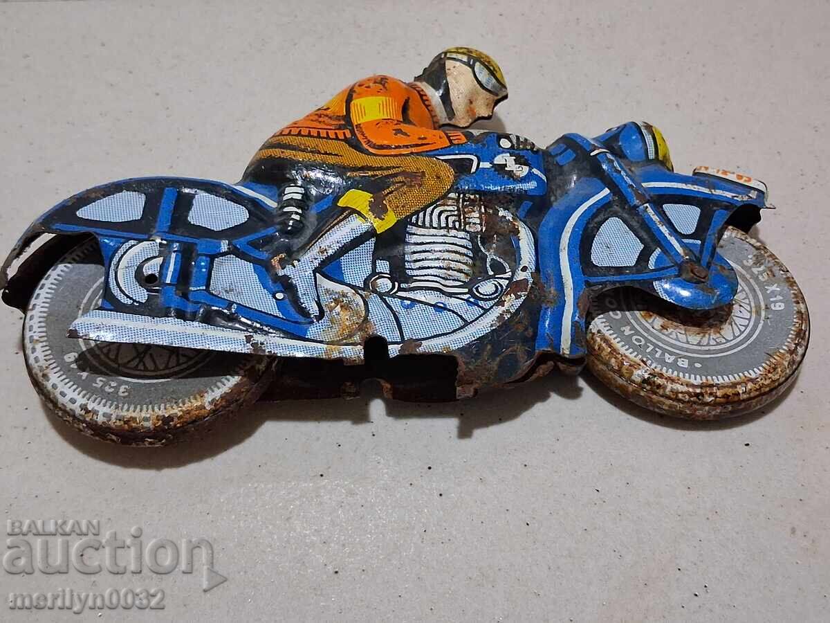 Bicicletă de jucărie din tablă pentru copii, motocicletă anii 1970 - 7 Bicicletă de jucărie din tablă pentru copii, motocicletă anii 1970 - 7