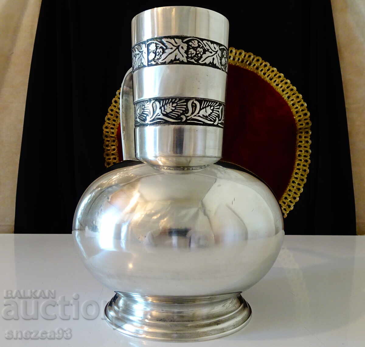 Παράδοση Κανάτα από κασσίτερο, κασσιτένια κανάτα, λυκίσκος, στάχυ, 1.5 λίτρα