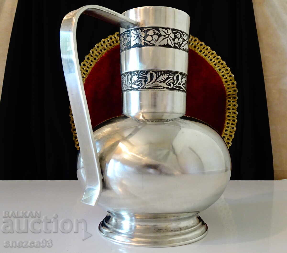 Κανάτα από κασσίτερο, κασσιτένια κανάτα, λυκίσκος, στάχυ, 1.5 λίτρα