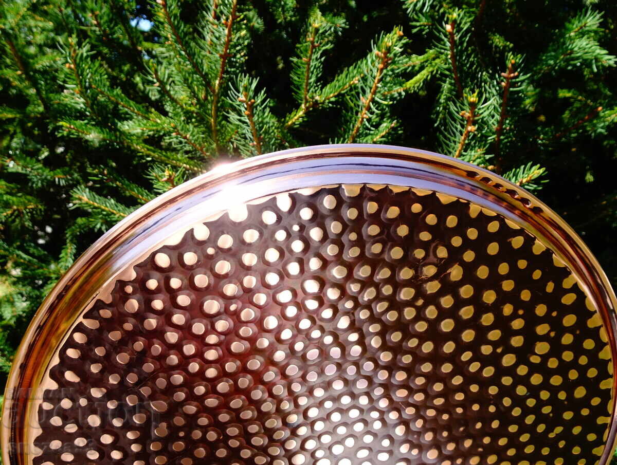 Delivery of Massive copper tray, platter, serving tray 28 cm