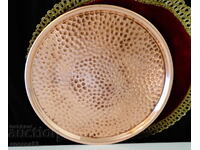 Massive copper tray, platter, serving tray 28 cm