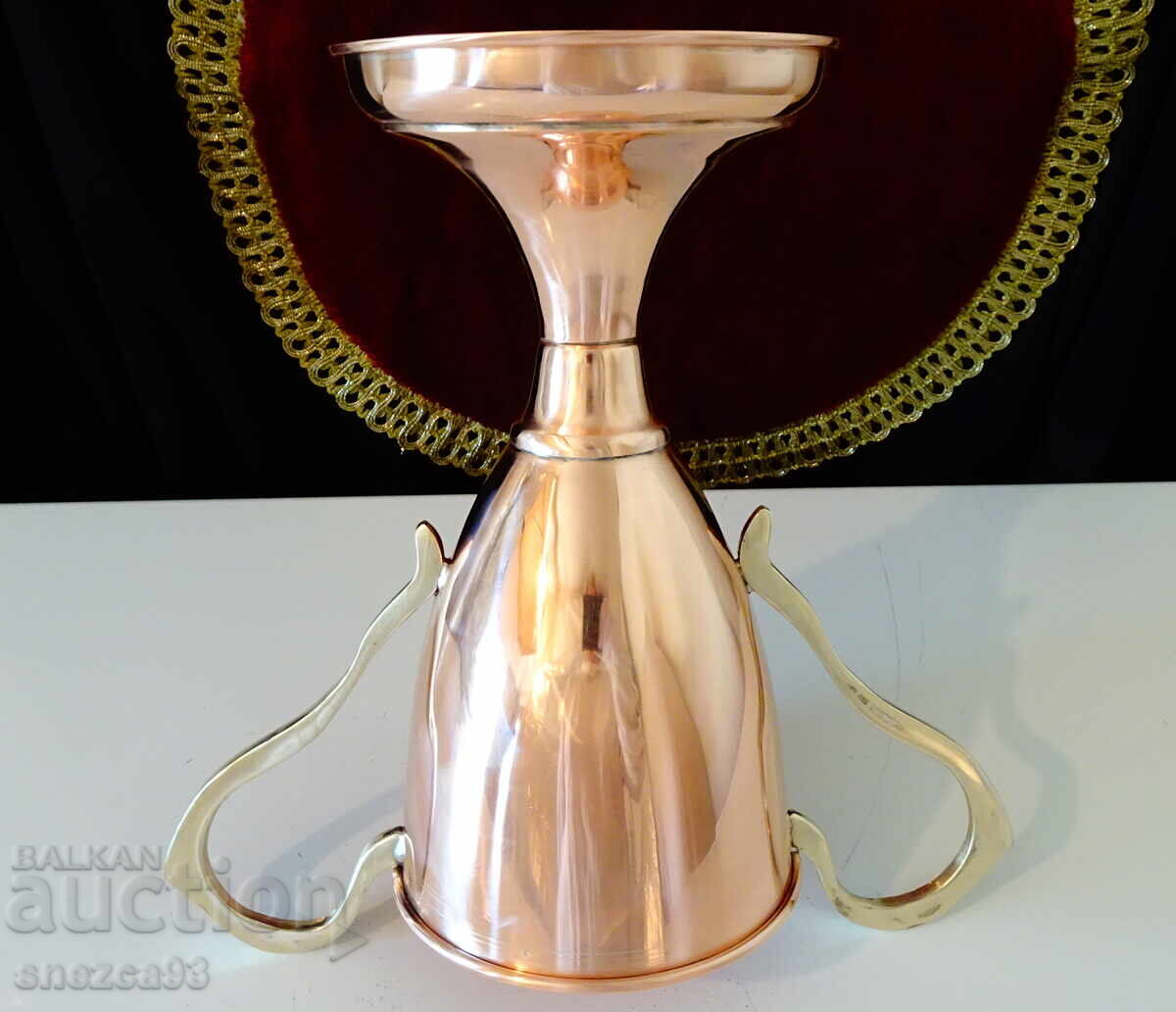 Меден бокал,чаша 650 мл.,чиста червена мед. - 5