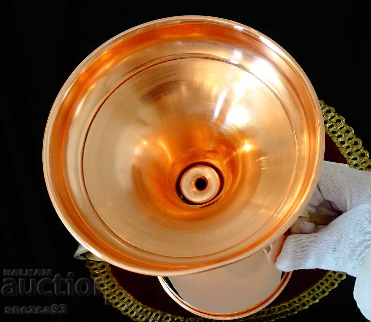 Меден бокал,чаша 650 мл.,чиста червена мед. - 6