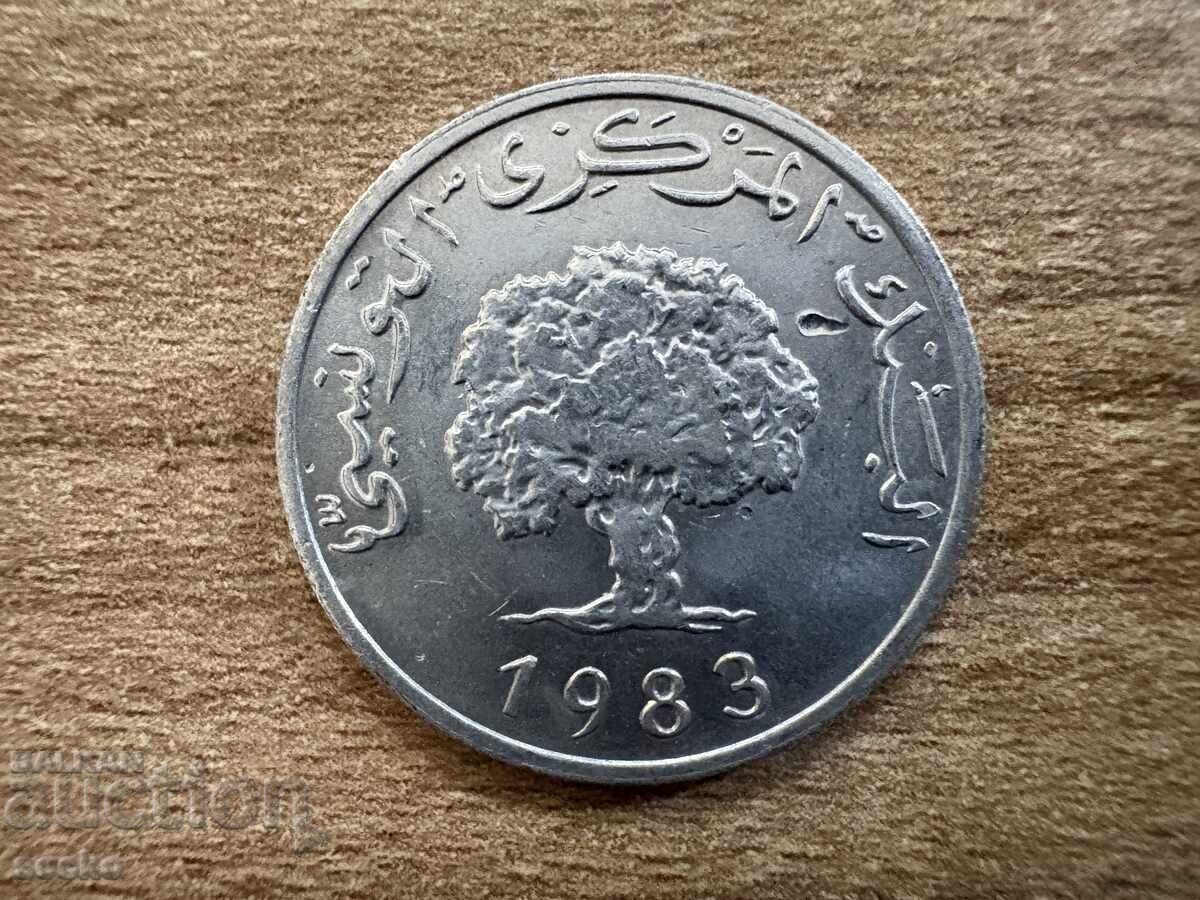 Tunisia - 5 Millimes (1983) with price 0.35 BGN | € 0.18 Tunisia - 5 Millimes (1983) with price 0.35 BGN | € 0.18