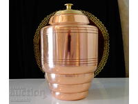 Copper jug, urn, copper vessel with lid 2 liters