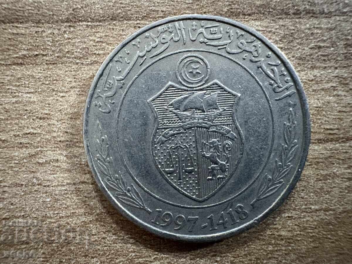 Τυνησία - 1 δηνάριο (1997) με τιμή 0.75 BGN | € 0.38