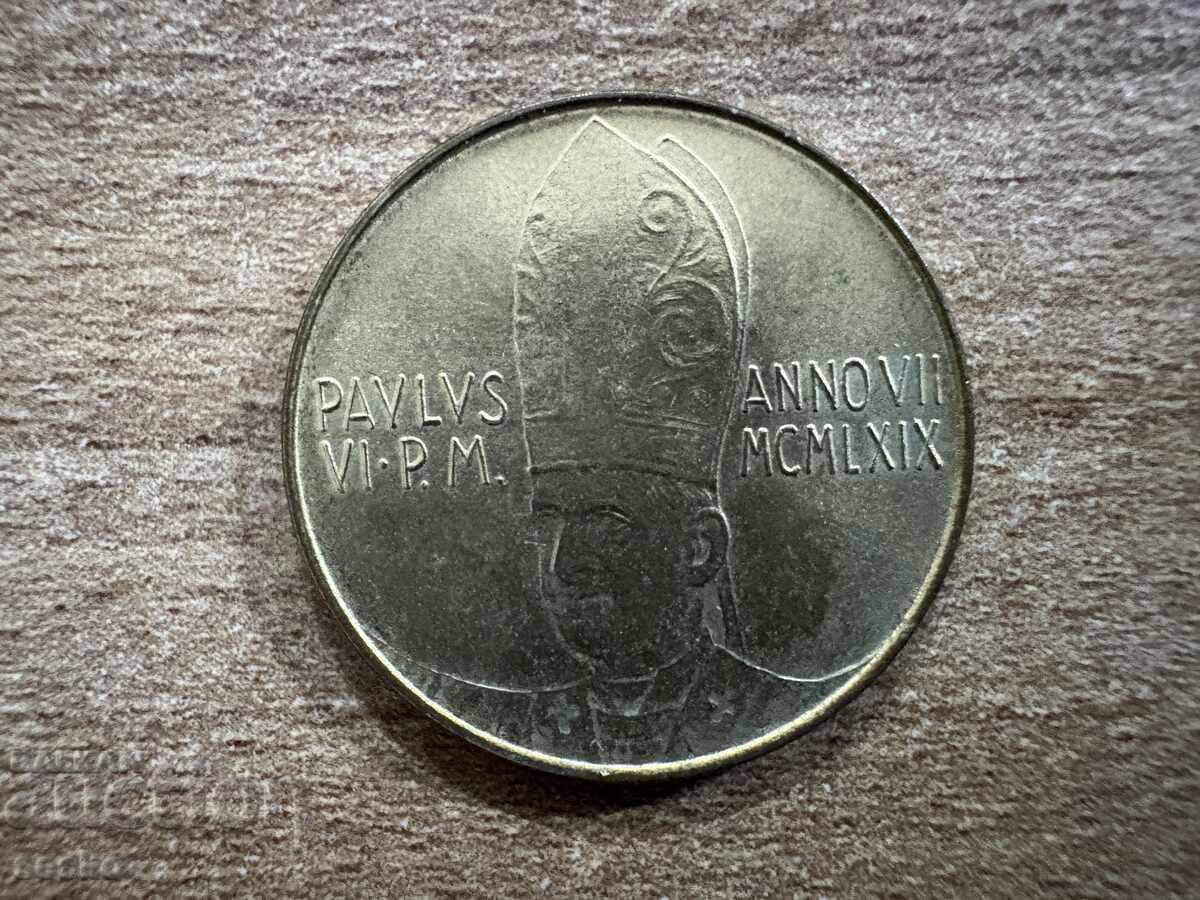 Vatican City - 20 Lire (1969) with price 3.35 BGN | € 1.71