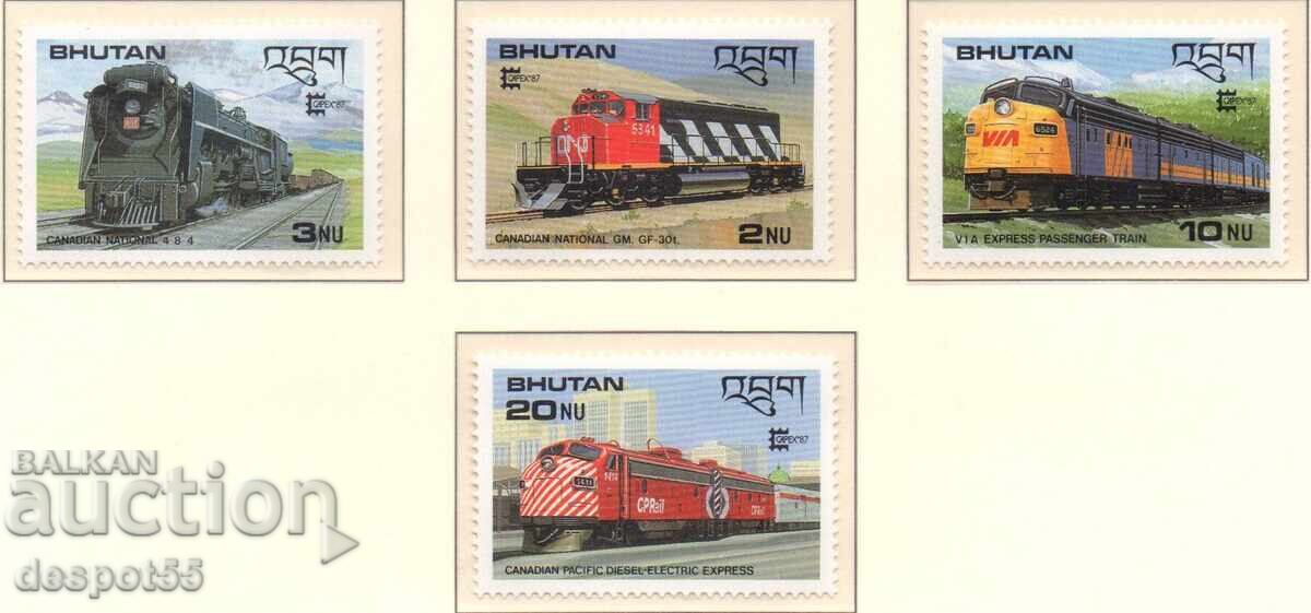 1987 Бутан. Филателно изложение "Capex '87"- Торонто + Блок.