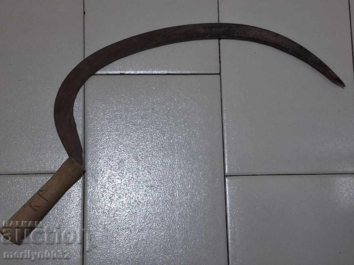 Old scythe, sickle, blade, wrought iron - 7