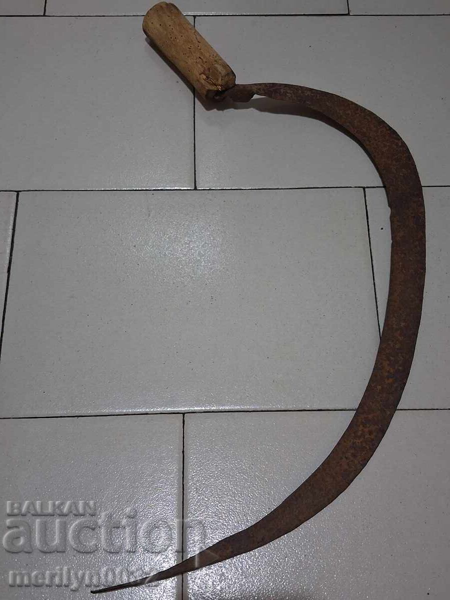 Old scythe, sickle, blade, wrought iron - 6