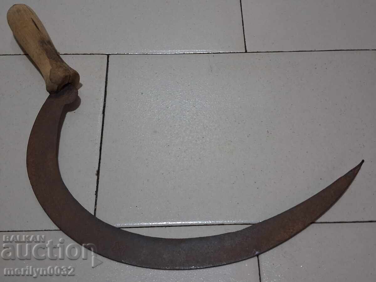 Old scythe, sickle, blade, wrought iron - 7