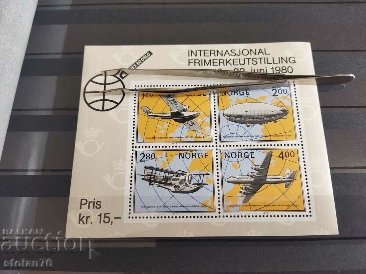 Δημοπρασία Νορβηγία Michel Block Νο. 2 από το 1979. εναέρια μεταφορά Δημοπρασία Νορβηγία Michel Block Νο. 2 από το 1979. εναέρια μεταφορά